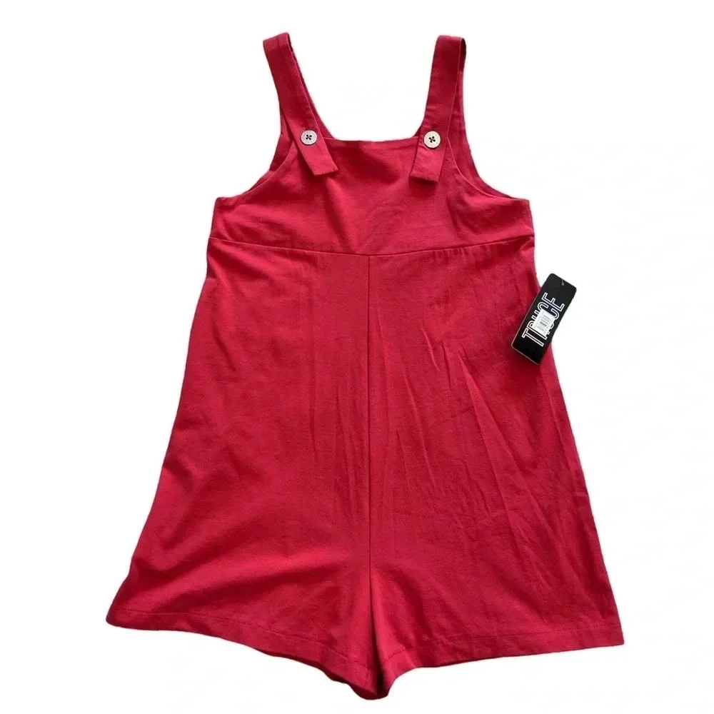 Truce Big Girl Red Knit Romper 7 12